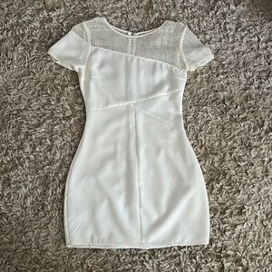 Tobi Asymmetrical White Mini Dress
